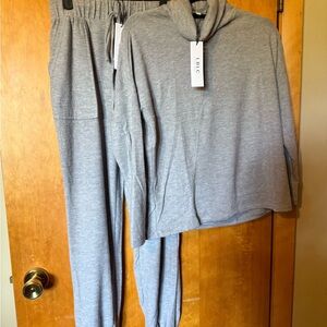 LBLC the Label Heather Gray Track Pants and Top Set